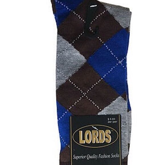 Men Lords Argyle Diamond Multi Color Dress Socks (3 pairs) - Picture 12 of 15